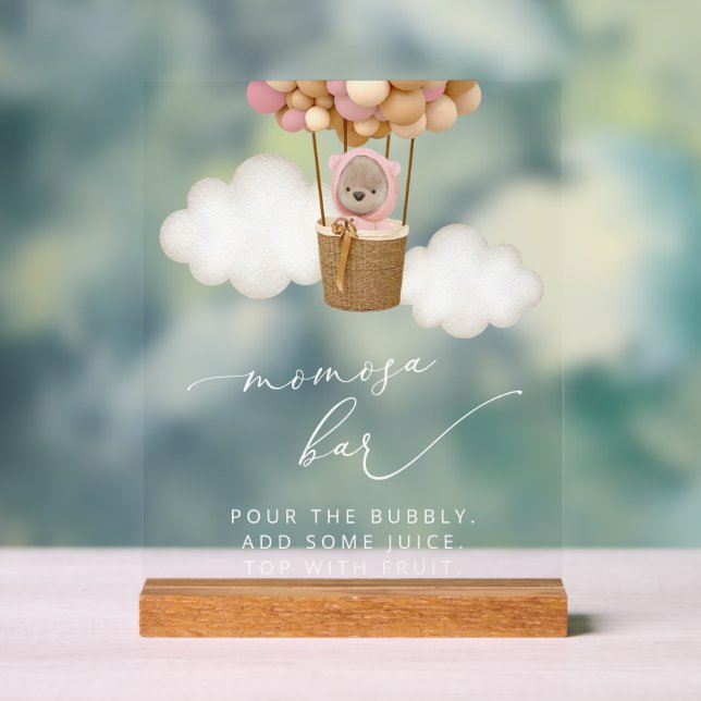 Ours, Ballons Roses, Ballons À Air Chaud, Bar Momo (Neutre)