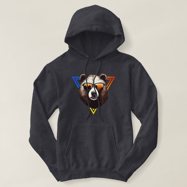 Ours Brown cool avec lunettes de soleil Sweat - sh (Design devant)