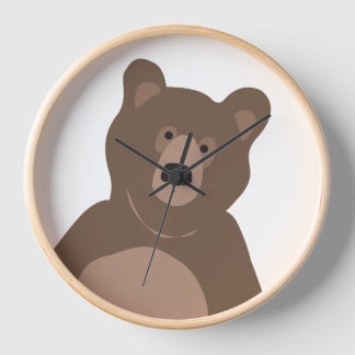 Ours Brown minimal moderne, horloge ronde de 10 po