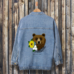 Ours Brun Fleurs Bleues Plume Faune