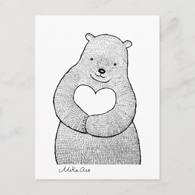 Ours Carte postale Ours Je t'aime Carte Cute Ours  (Devant)
