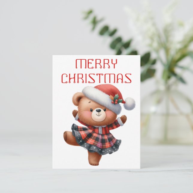 Ours Cub Dansant - Carte de Noël (Debout devant)