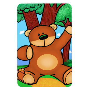 Ours dans la prairie - Bear in grassland Magnet