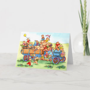 Ours dans le vieux camion de montagnard - carte de