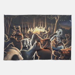 Ours dansant Serviette Animaux Porter Serviette de