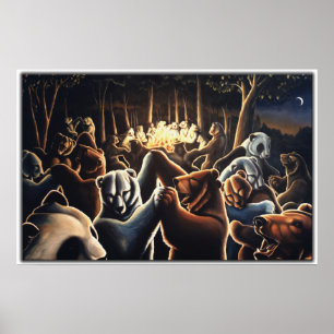 Ours dansants Peinture Imprimantes Ours Posters