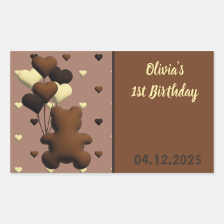 Ours de chocolat mignon stickers rectangle d'anniv
