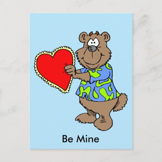 Ours de dessin avec carte postale Saint-Valentin C (Devant)