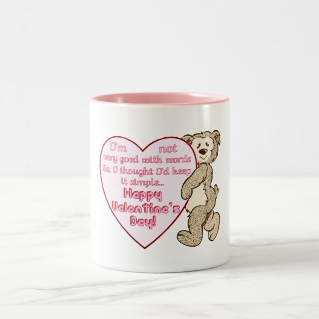 Ours de heureuse Sainte-Valentin avec la tasse de (Centre)