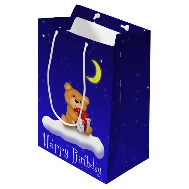 Ours de nounours avec le sac moyen de cadeau (Devant Angle)