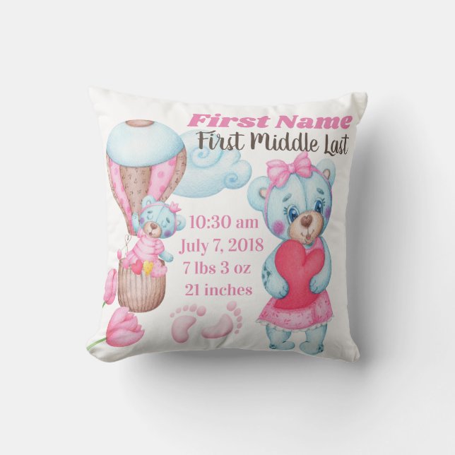 Ours de nounours de coussin de faire-part de (Recto)