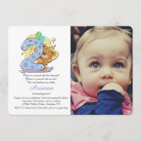 Ours de nounours invitation de photo de deux ans