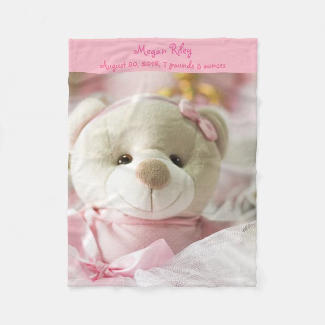 Ours de nounours rose de bébé de couverture (Devant)