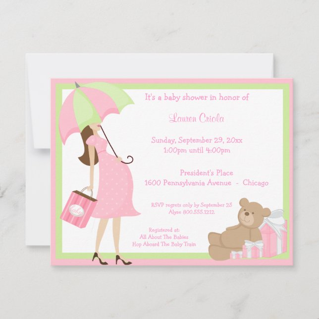 Ours de nounours Shoping et invitation rose de (Devant)