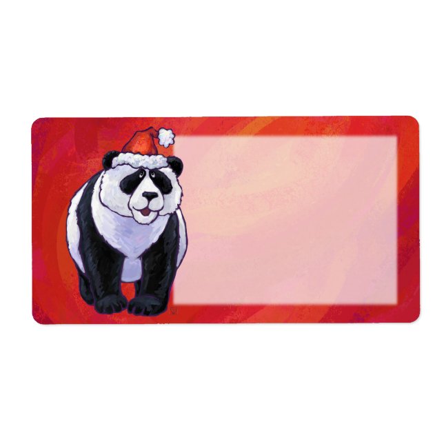 Ours de panda à Santa Hat sur Rouge (Devant)