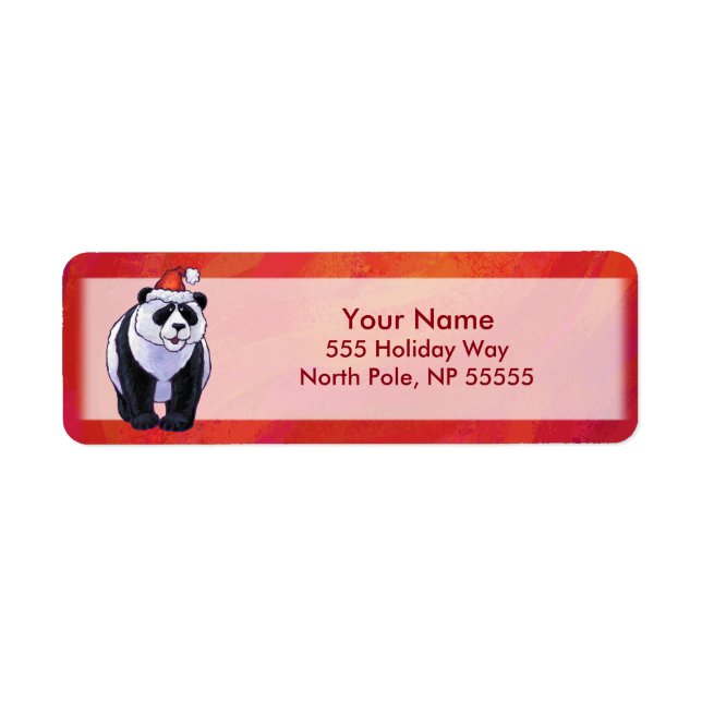 Ours de panda à Santa Hat sur Rouge (Devant)