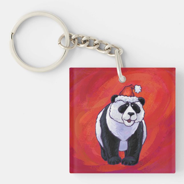 Ours de panda à Santa Hat sur Rouge (Devant)