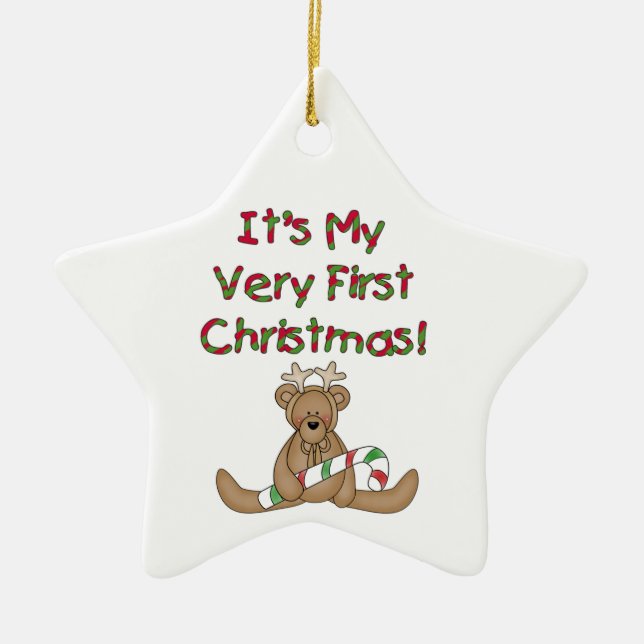 Ours De Rindeer Très Premier Ornement De Noël (Devant)