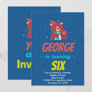 Ours d'enfant personnalisé Présente Invitation de 