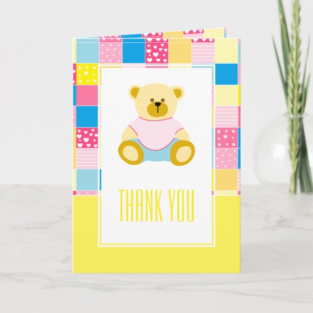Ours d'or à écaille, Merci de Baby shower (Devant)