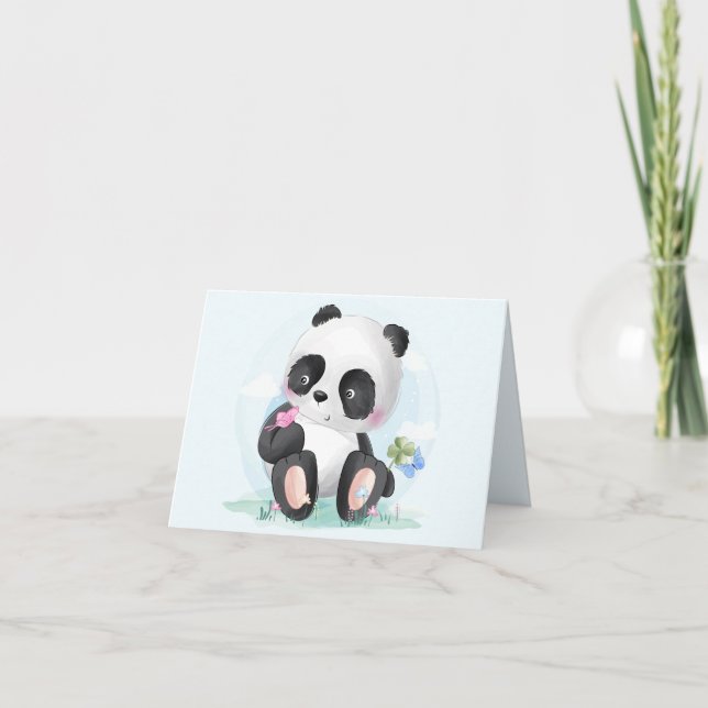 Ours en aquarelle Panda Merci (Devant)