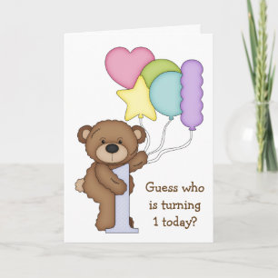 Ours en peluche avec ballons Carte d'anniversaire