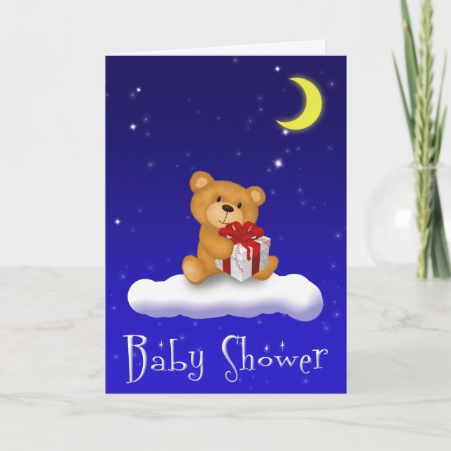 Ours en peluche avec cadeau - Carte de voeux Baby  (Devant)