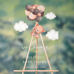 Ours en peluche, Ballons Brown, Baby shower d'accu