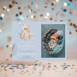 Ours en peluche Boho Invitation d'anniversaire