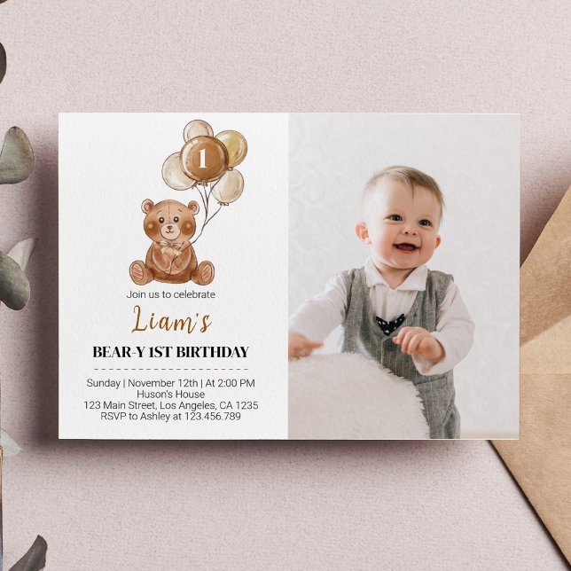 Ours en peluche Brown Anniversaire Invitation Ours (Créateur téléchargé)