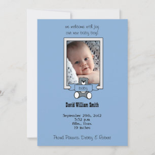 Ours en peluche - Cartes de faire-part de naissanc