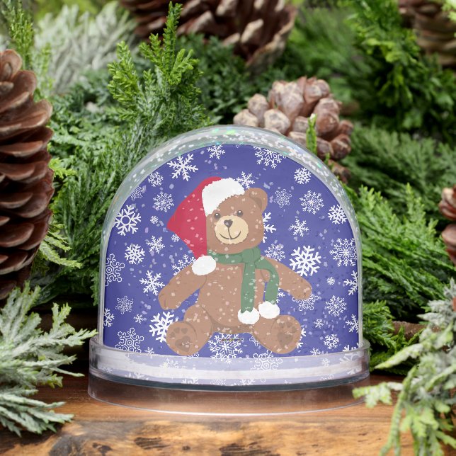 Ours en peluche de Noël avec des flocons de neige (Hiver)