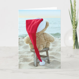 Ours en peluche de Noël vous manque carte de vacan