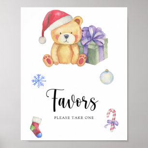 Ours en peluche d'hiver - Poster des Faveurs