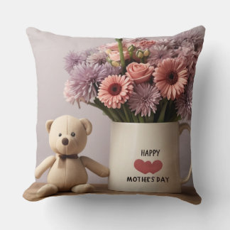 Ours en peluche, Fleurs et oreiller à lancer de pâ