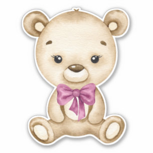 Ours en peluche Ours bébé Ours rose mignon Sticker