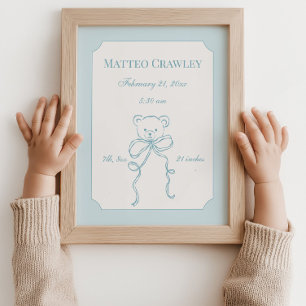 Ours en peluche personnalisé Affiche d'information