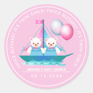 Ours en peluche   Stickers Baby shower Fille Twin 