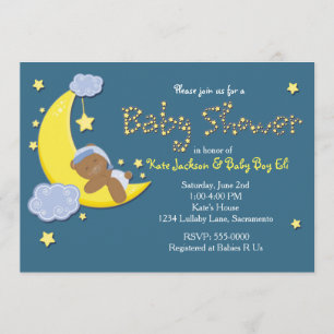 Ours en peluche sur la lune Invitation pour BABY S