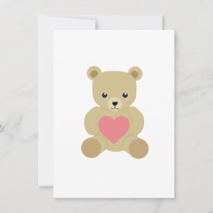 Ours en peluche traditionnel avec carte cœur