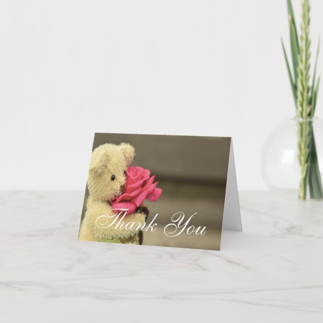 Ours En Teddy Avec Merci Rose (Devant)