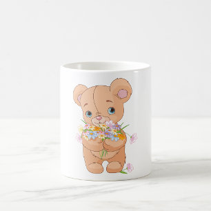 Ours En Teddy Tenant Un Bouquet De Mug