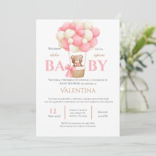 Ours Espagnol Baby shower Invitation fille