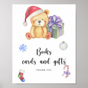 Ours et cadeaux - livres cartes et cadeaux poster