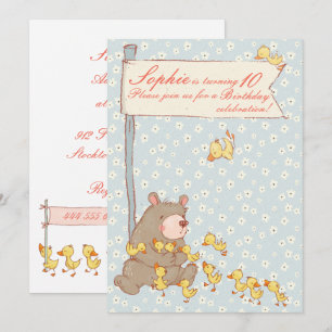 Ours et colliers Enfants Invitation Anniversaire