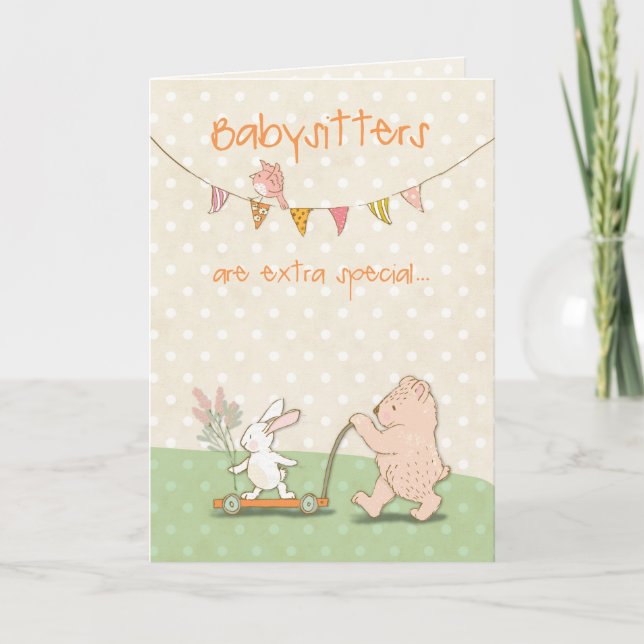 Ours et lapin de babysitter merci (Devant)