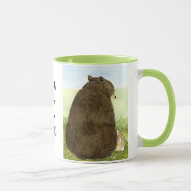 Ours et lapin - les amis ont votre dos ! Tasse (Droite)