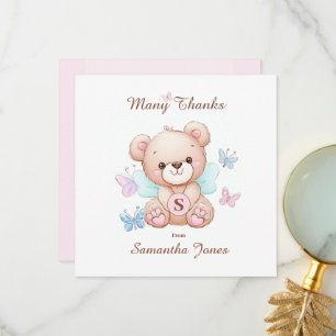 Ours et papillons Carte de remerciements personnal