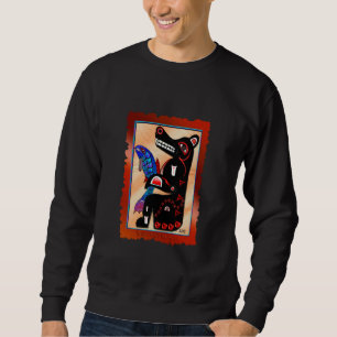 OURS et SAUMON Sweatshirt de style Haida