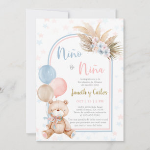 Ours Genre Révéler Baby shower espagnol Invitation